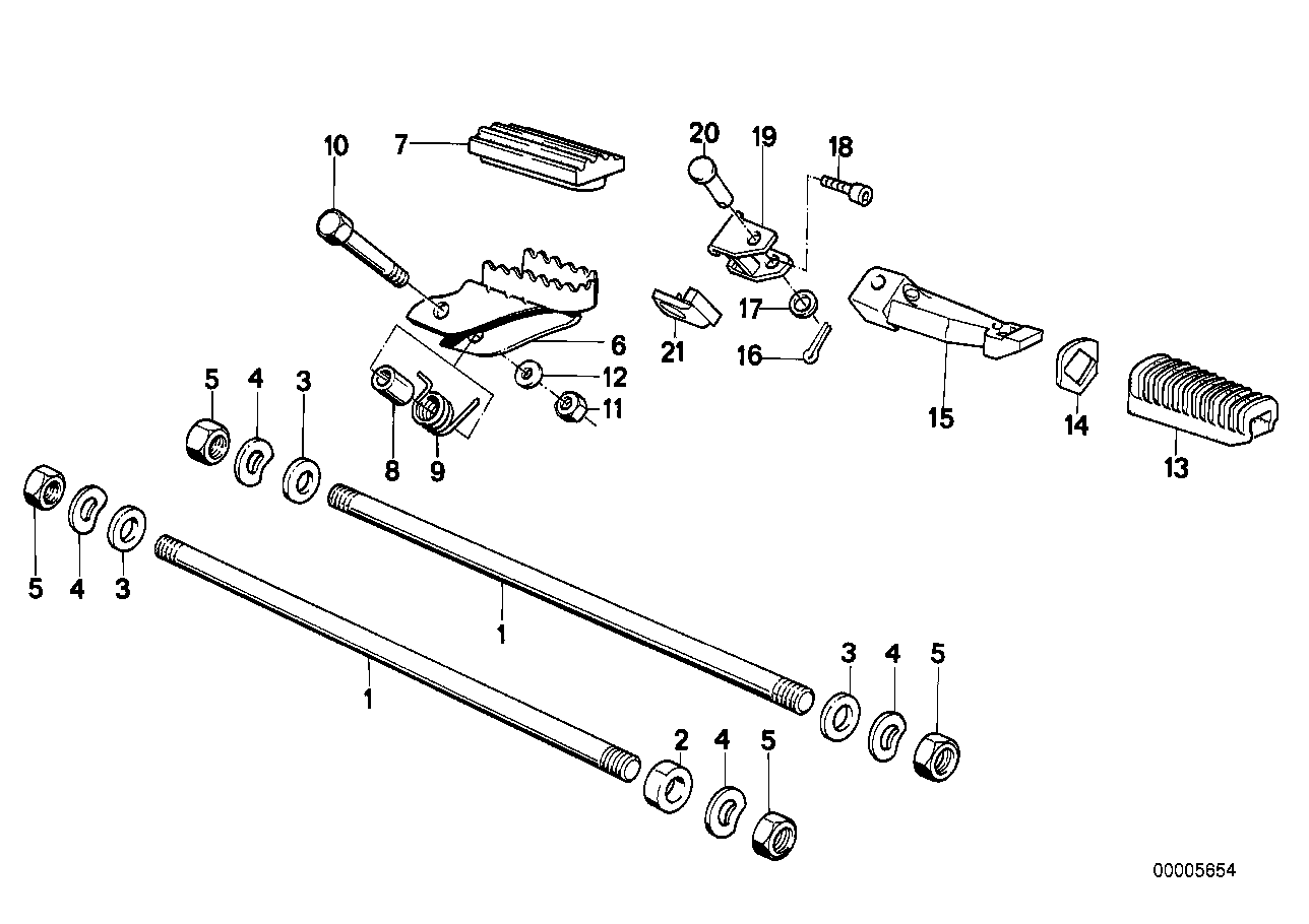Genuine BMW 46711451573 Footrest, Left (Inc. R 100 R, R 80 G/S & R 100 GS) | ML Performance EU EU Car Parts