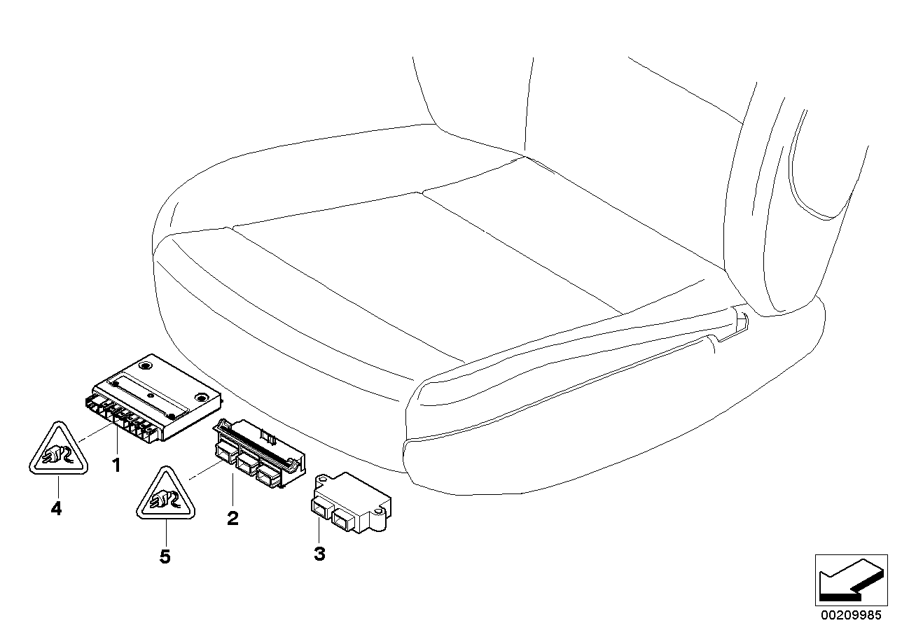 Genuine BMW 61356938911 E60 E61 Control Unit Backrest Width Adjustment (Inc. 535i, 525d & 545i) | ML Performance EU EU Car Parts