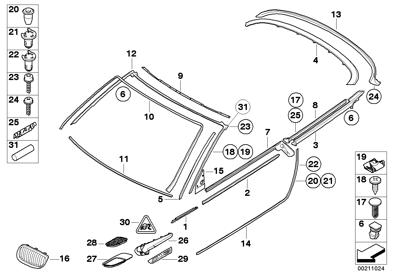 Genuine BMW 51377119096 E93 Inner Channel Sealing, Rear Right (Inc. 318i, 335i & 323i) | ML Performance EU EU Car Parts