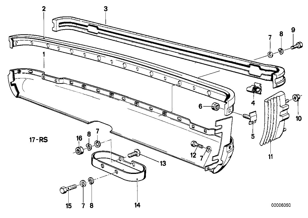 Genuine BMW 51121839142 E24 Rubber Strip Rear (Inc. 630CS, 635CSi & 628CSi) | ML Performance EU Car Parts