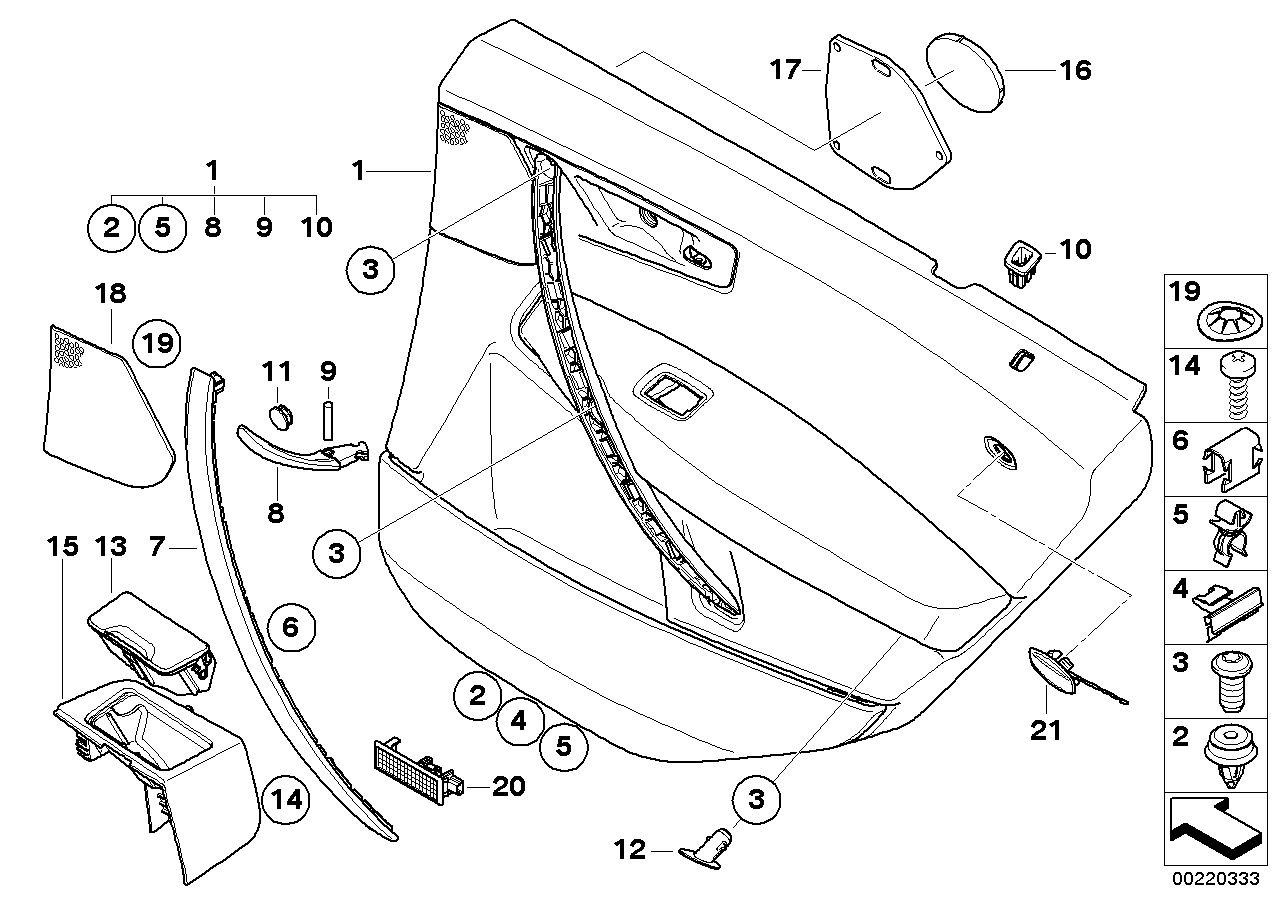 Genuine BMW 51423454650 E83 Door Lining Leather Rear Right SATTELBRAUN (Inc. X3) | ML Performance EU EU Car Parts