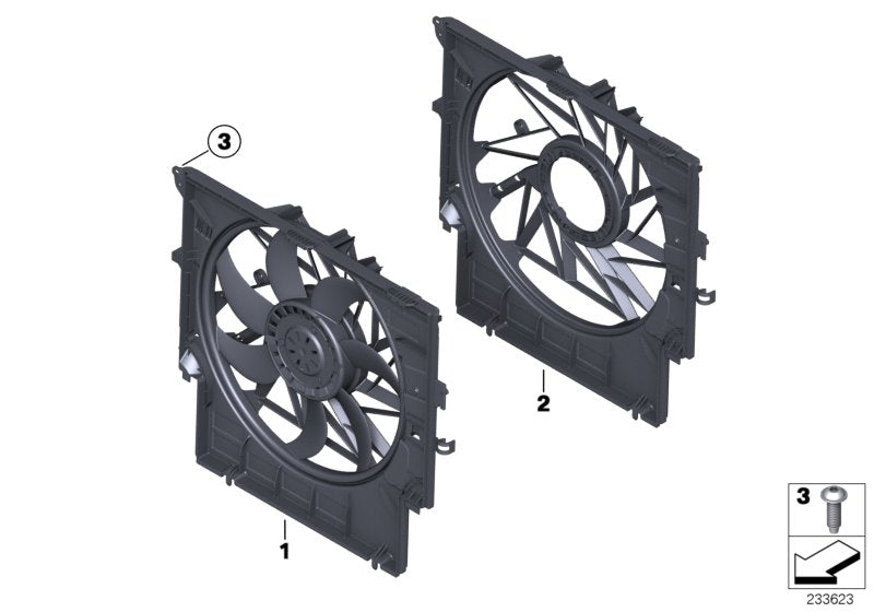 Genuine BMW 17427593850 F25 Fan Housing With Fan 400W (Inc. X3 28iX) | ML Performance EU EU Car Parts