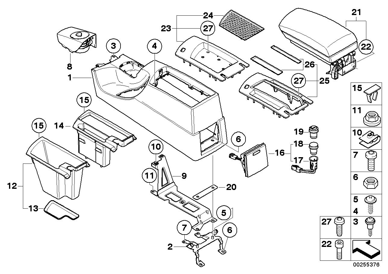 Genuine BMW 51163411616 E83 Metal Reinforcement, Center Console (Inc. X3) | ML Performance EU EU Car Parts