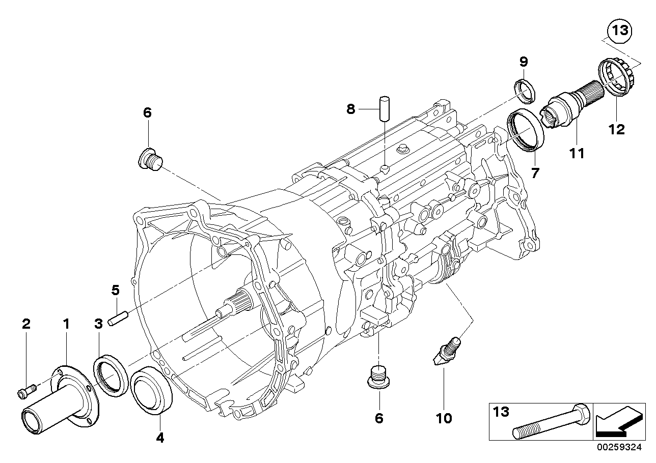 Genuine BMW 23117551424 E46 E83 Adapter Shaft (Inc. X3 3.0i, X3 2.5i & X3 2.0i) | ML Performance EU Car Parts