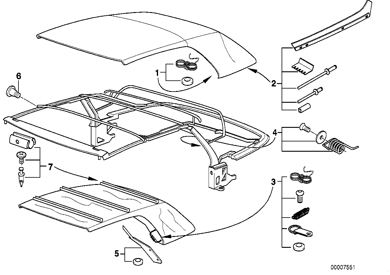Genuine BMW 54318227354 E36 Rep.Kit F Internal Head Lining Fixing (Inc. 328i, 318i & 323i) | ML Performance EU Car Parts