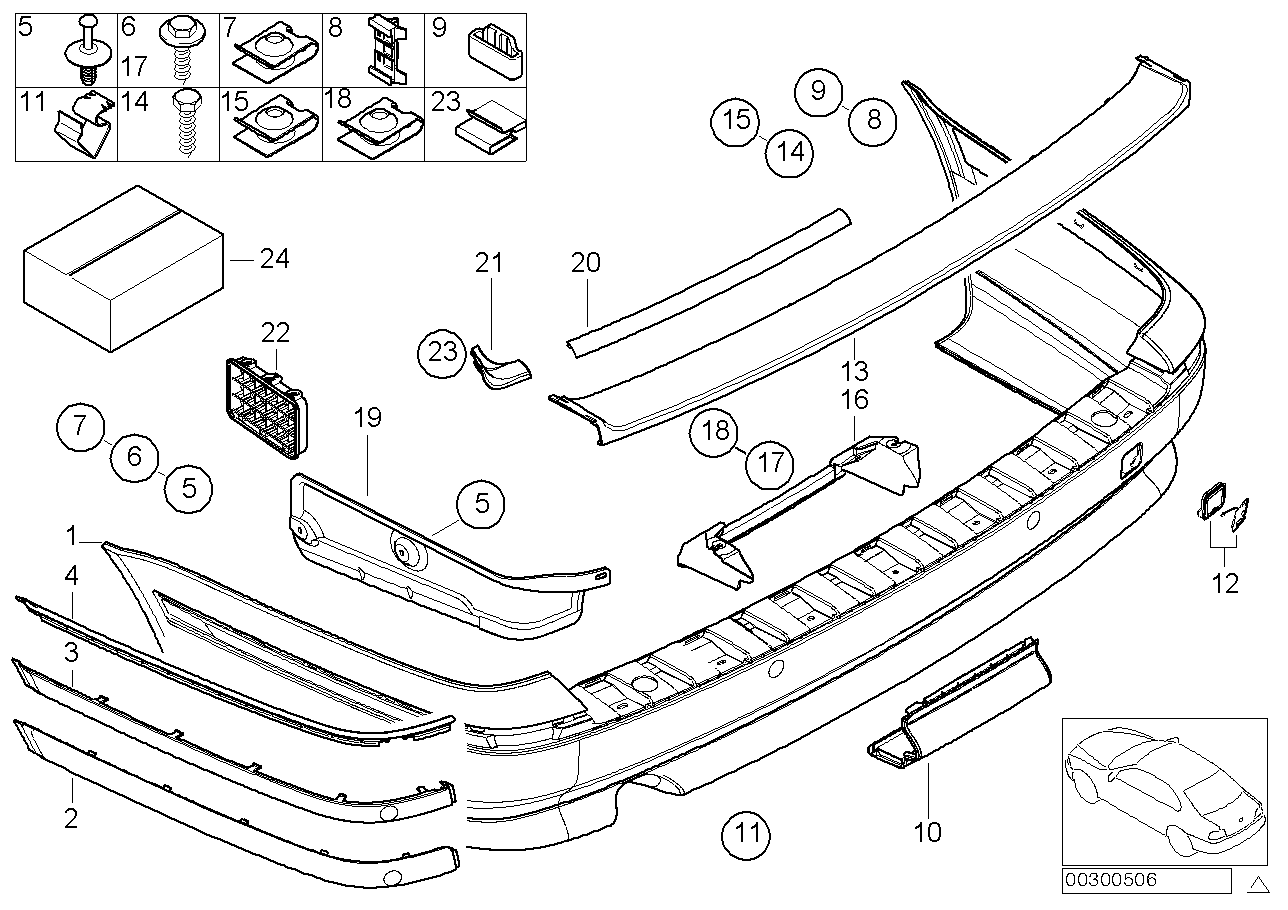 Genuine BMW 51128221225 E39 Bumper Trim Panel, Primed, Rear (Inc. 525i, 523i & 530i) | ML Performance EU EU Car Parts