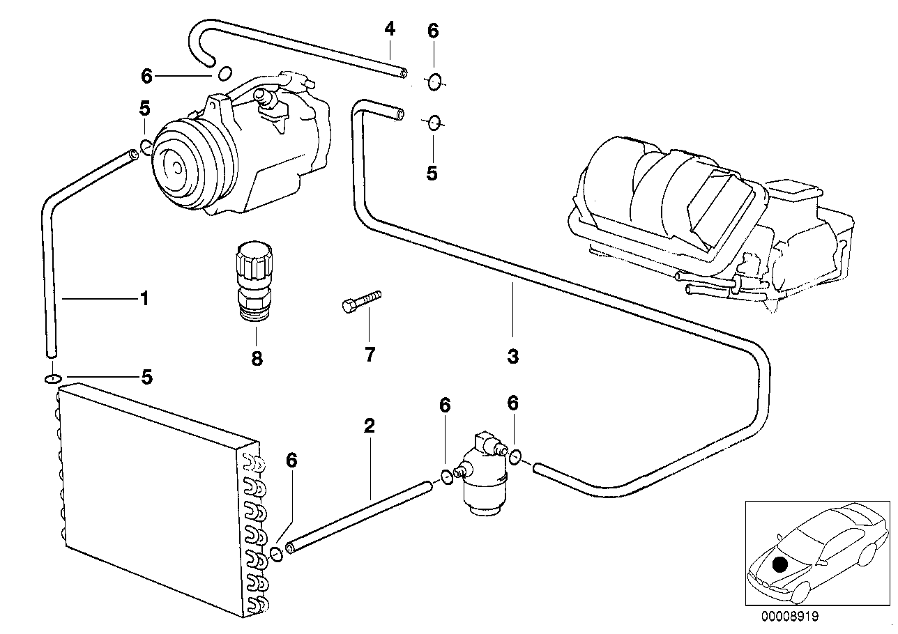 Genuine BMW 64536900478 E38 Suction Pipe Evaporator-Compressor (Inc. 750i, 750iLS & L7) | ML Performance EU Car Parts
