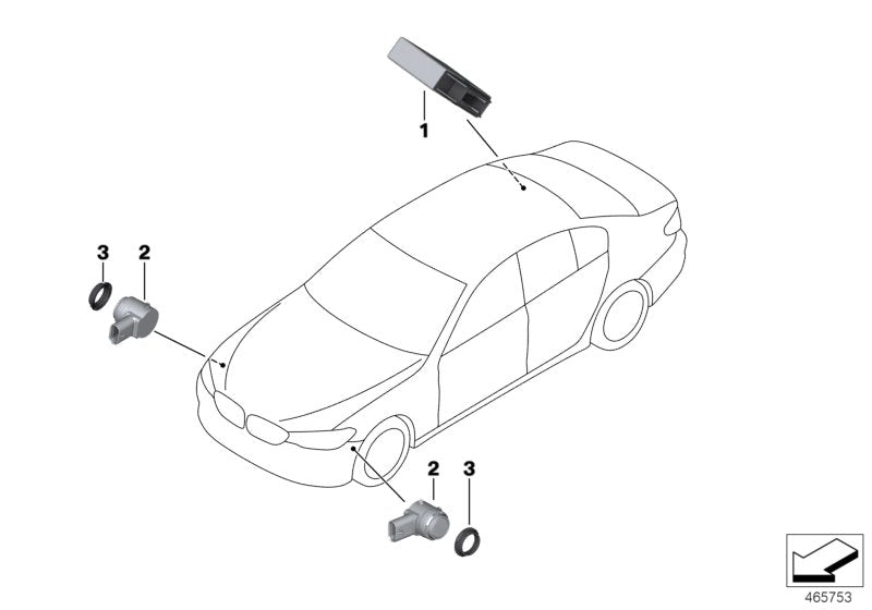 Genuine BMW 66209459586 G32 G30 G31 Ultrasonic Sensor, Cham. Quartz Ii WC48 (Inc. 540iX, 520d ed & M550dX) | ML Performance EU EU Car Parts