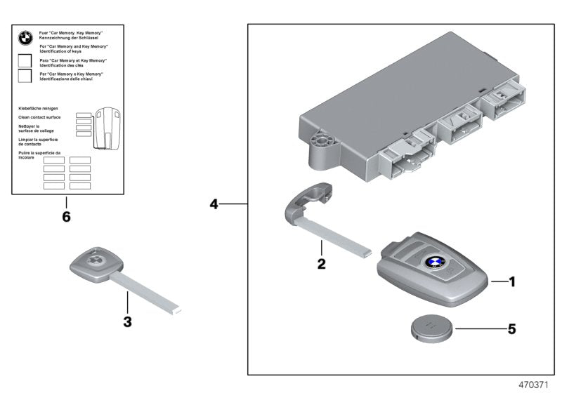 Genuine BMW 51210037276 Set Of Keys With Cas Control Unit 315 MHZ (Inc. 750LiX 4.4, Alpina B7L & Alpina B7LX) | ML Performance EU EU Car Parts