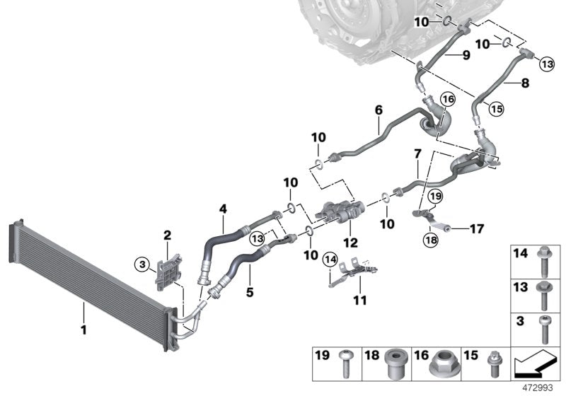 Genuine BMW 17228602391 Transmission Oil Cooler Line, Return (Inc. M760iX & M760LiX) | ML Performance EU EU Car Parts