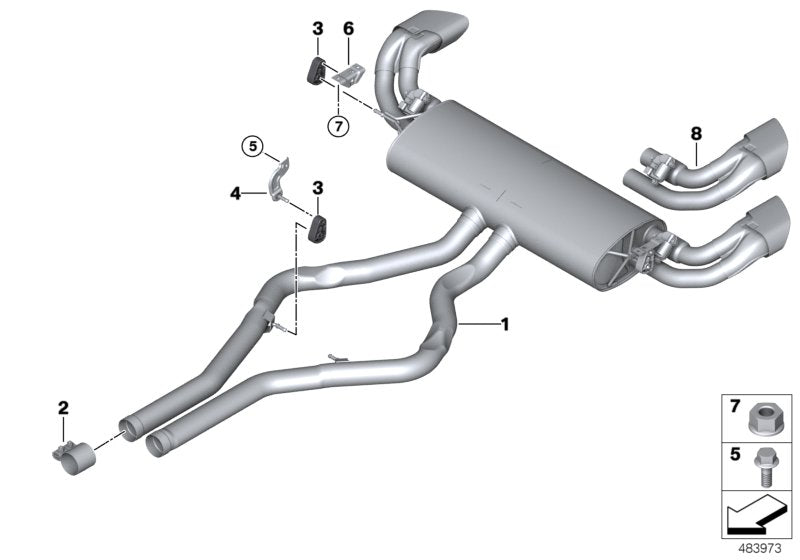 Genuine BMW 18307646119 E70 Rear Muffler (Inc. X5 50iX) | ML Performance EU EU Car Parts