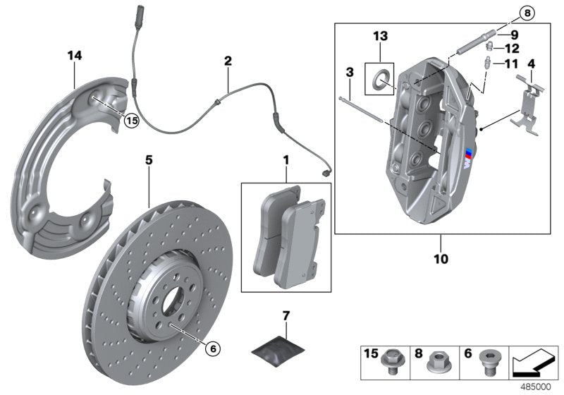 Genuine BMW 34118089938 F92 F93 F91 Caliper Housing Right (Inc. M5 & M8)
