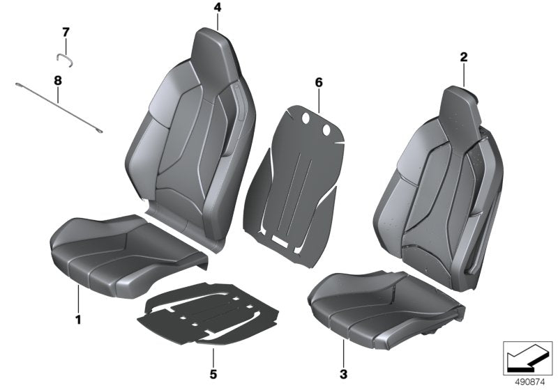 Genuine BMW 52107483271 I15 Leather Cover Sport Backrest Left SCHWARZ (Inc. i8) | ML Performance EU EU Car Parts