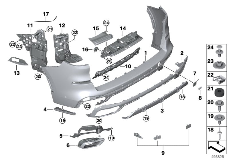 Genuine BMW 51128091038 G05 Support, Bumper, Rear Right (Inc. X5) | ML Performance EU EU Car Parts
