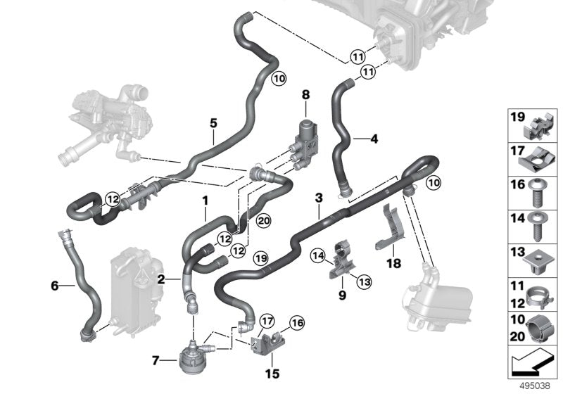 Genuine BMW 64219496099 G11 Coolant Hose, Supply Capacitor - engine (Inc. 745LeX, 745eX & 745Le) | ML Performance EU EU Car Parts