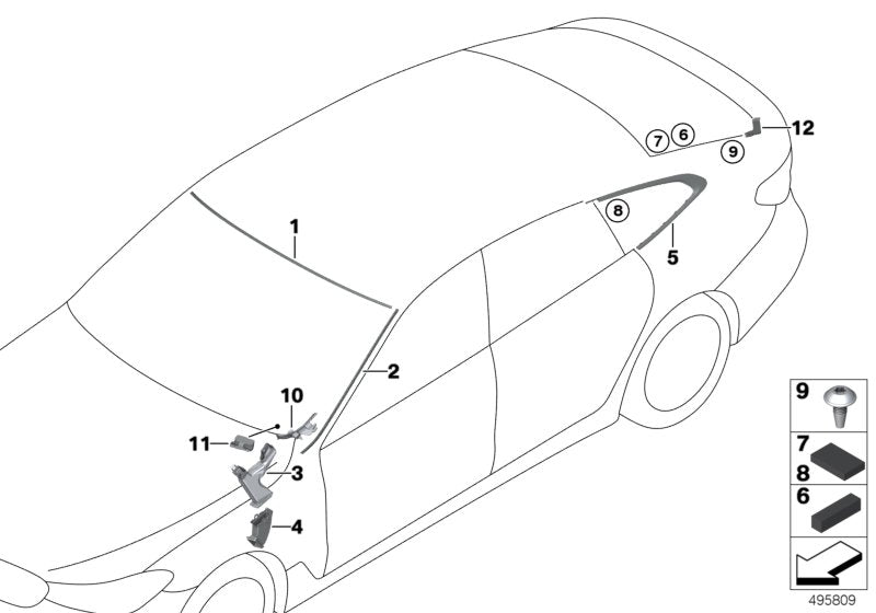 Genuine BMW 51378495574 G32 Finisher, Side Window, Rear Right (Inc. 630dX, 630i & 640i) | ML Performance EU EU Car Parts