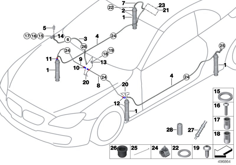 Genuine BMW 71128420402 Pressure Hose Assy FRONT > REAR (Inc. M6 GT3) | ML Performance EU EU Car Parts