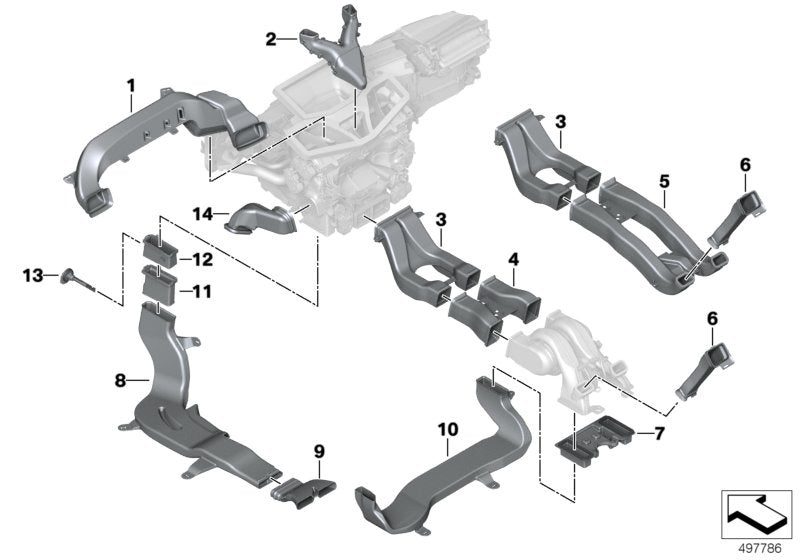 Genuine BMW 64117943713 G05 G06 Adapter, Air Duct, Rear Section, Left (Inc. X5 & X6 40i) | ML Performance EU EU Car Parts
