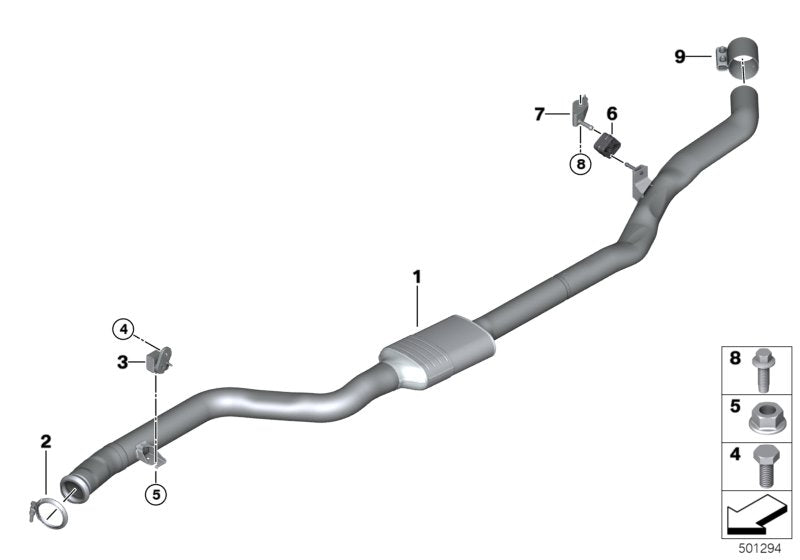 Genuine BMW 18309894399 G05 Front Muffler (Inc. X5 45eX) | ML Performance EU EU Car Parts