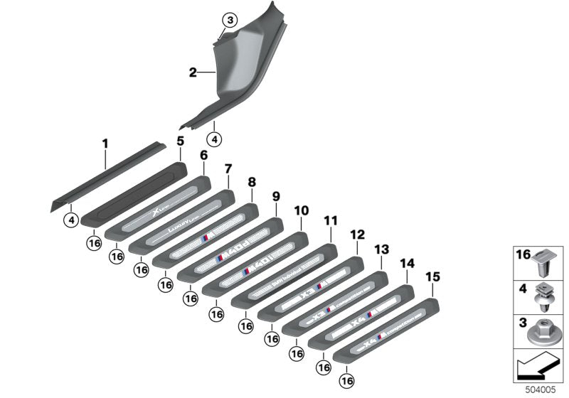 Genuine BMW 51477410012 G01 G02 Front Entrance Cover X-LINE (Inc. X3 20dX & X4) | ML Performance EU EU Car Parts