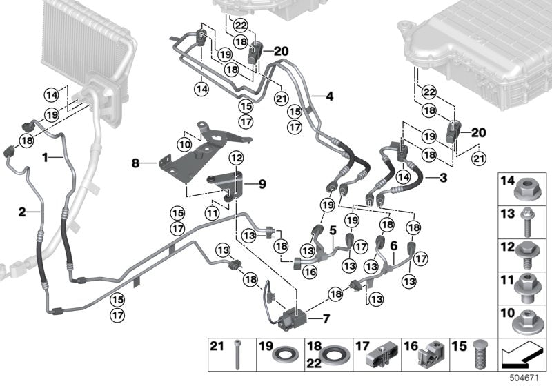 Genuine BMW 64126832852 G05 Bracket, Shutoff Valve Part 1 (Inc. X5 45eX) | ML Performance EU EU Car Parts
