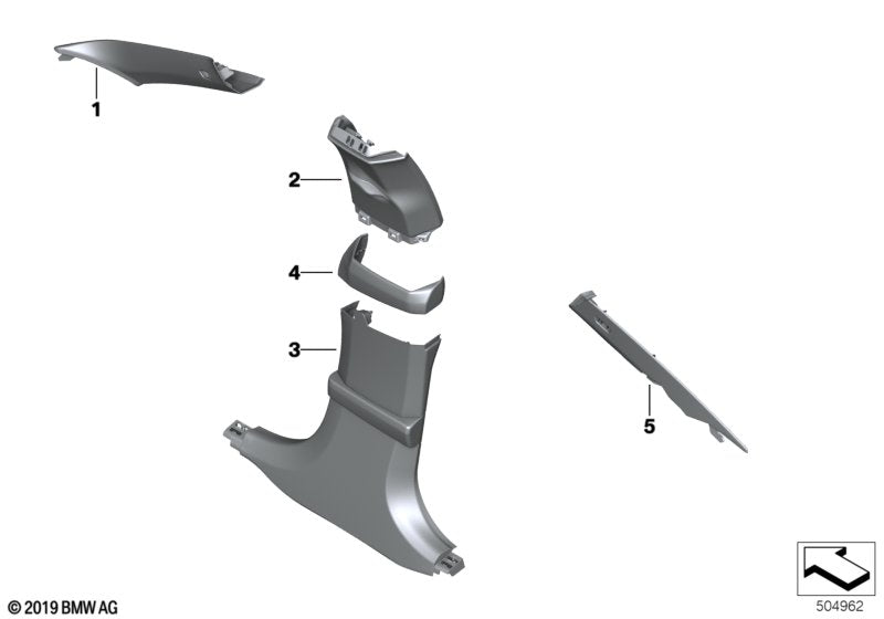 Genuine BMW 51437998505 F93 G16 Cover, B-Pillar, Alcantara, Upper Left ELFENBEINWEISS (Inc. 840dX, 840i & M850iX) | ML Performance EU EU Car Parts