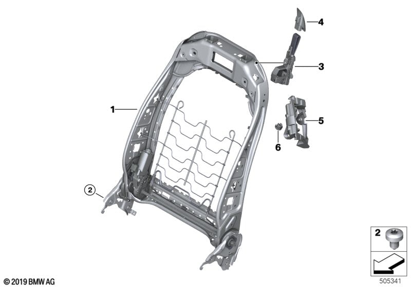 Genuine BMW 52107421859 G15 F92 F91 Backrest Frame, Left (Inc. 840dX, 840i & M8) | ML Performance EU EU Car Parts