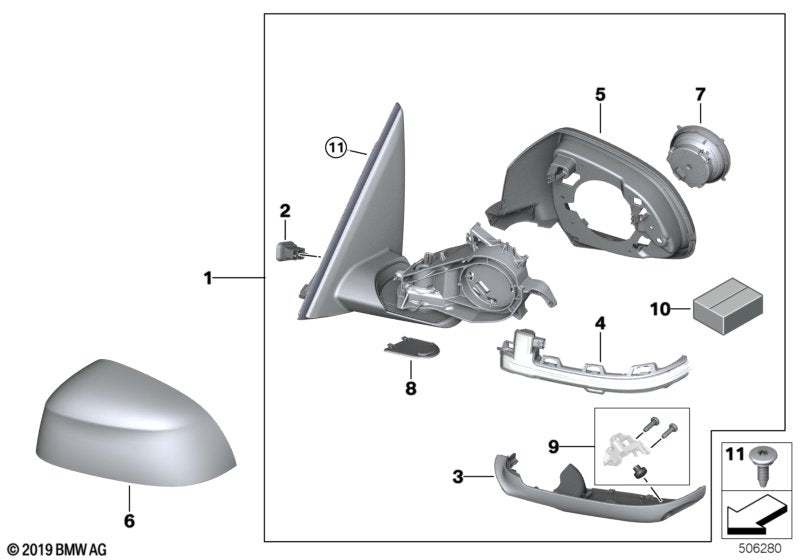 Genuine BMW 51168491697 G01 Heated Outside Mirror, Memory Bus, Left (Inc. X3) | ML Performance EU EU Car Parts