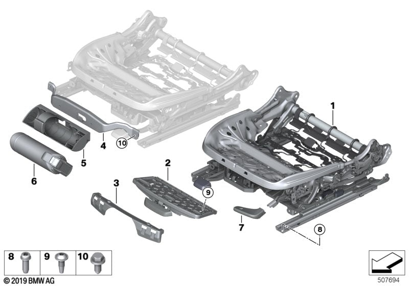Genuine BMW 52107414615 G21 G20 G01 Backrest Frame, Left (Inc. X4 20dX, 330dX & 320dX) | ML Performance EU EU Car Parts