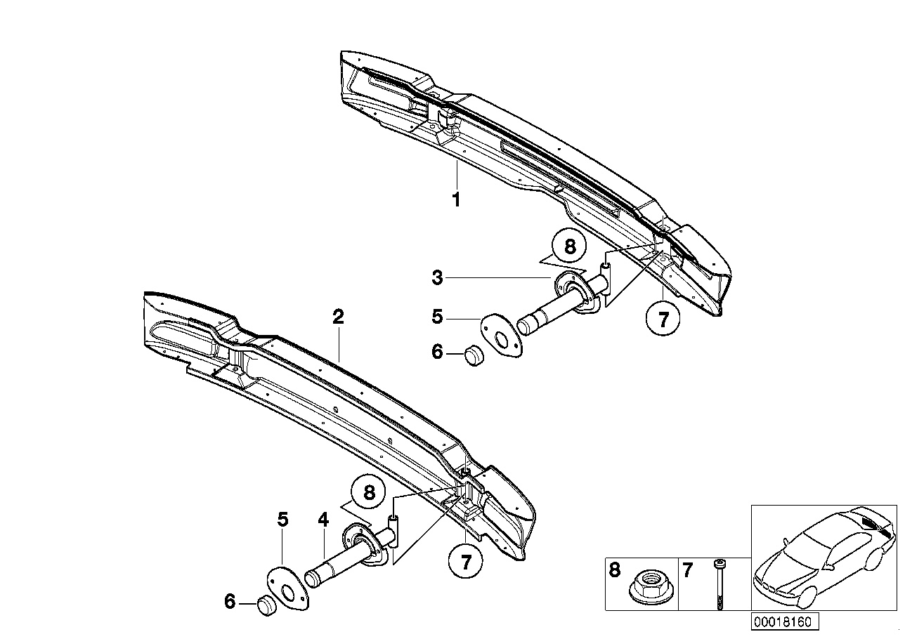 Genuine BMW 51127055667 E46 Shock Absorber, Rear Left, Tv Antenna (Inc. 318Ci, 330Cd & 320Cd) | ML Performance EU EU Car Parts