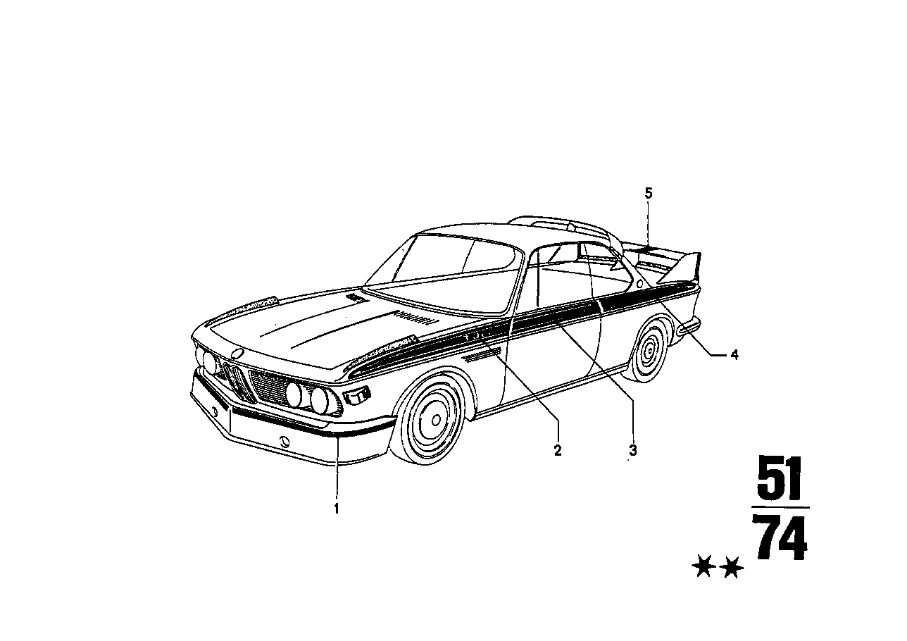 Genuine BMW 51141835154 Decorative Strip Front Right MOTORSPORT (Inc. 3.0CSiL) | ML Performance EU EU Car Parts