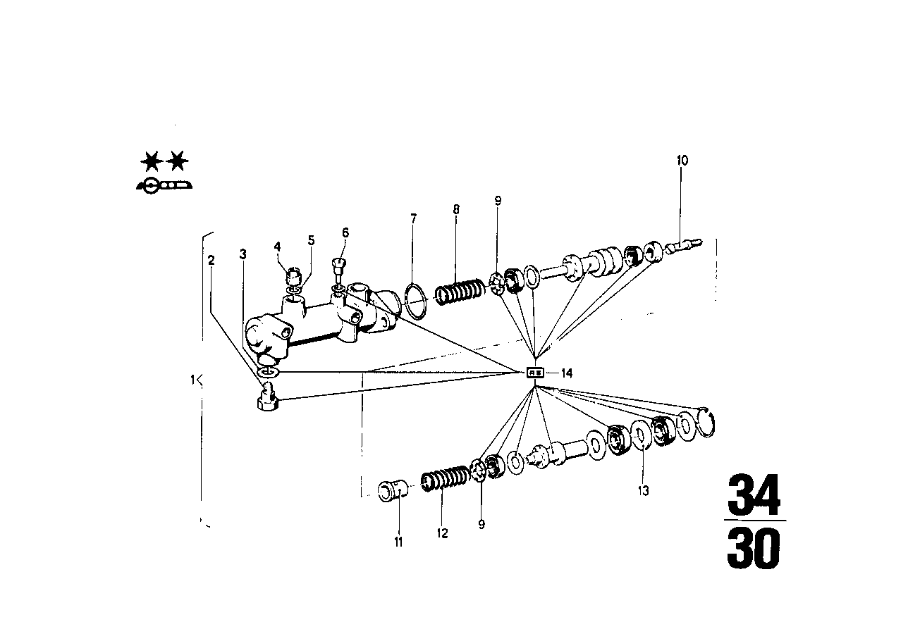 Genuine BMW 34311120478 E12 Brake Master Cylinder 2 KREIS D=23,81 (Inc. 520, 518 & 2000C) | ML Performance EU Car Parts