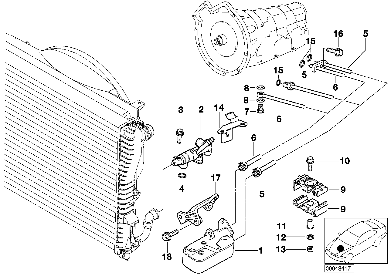 Genuine BMW 17217505823 E39 E38 Heat Exchanger (Inc. 750i, 540i & 750iLP) | ML Performance EU EU Car Parts