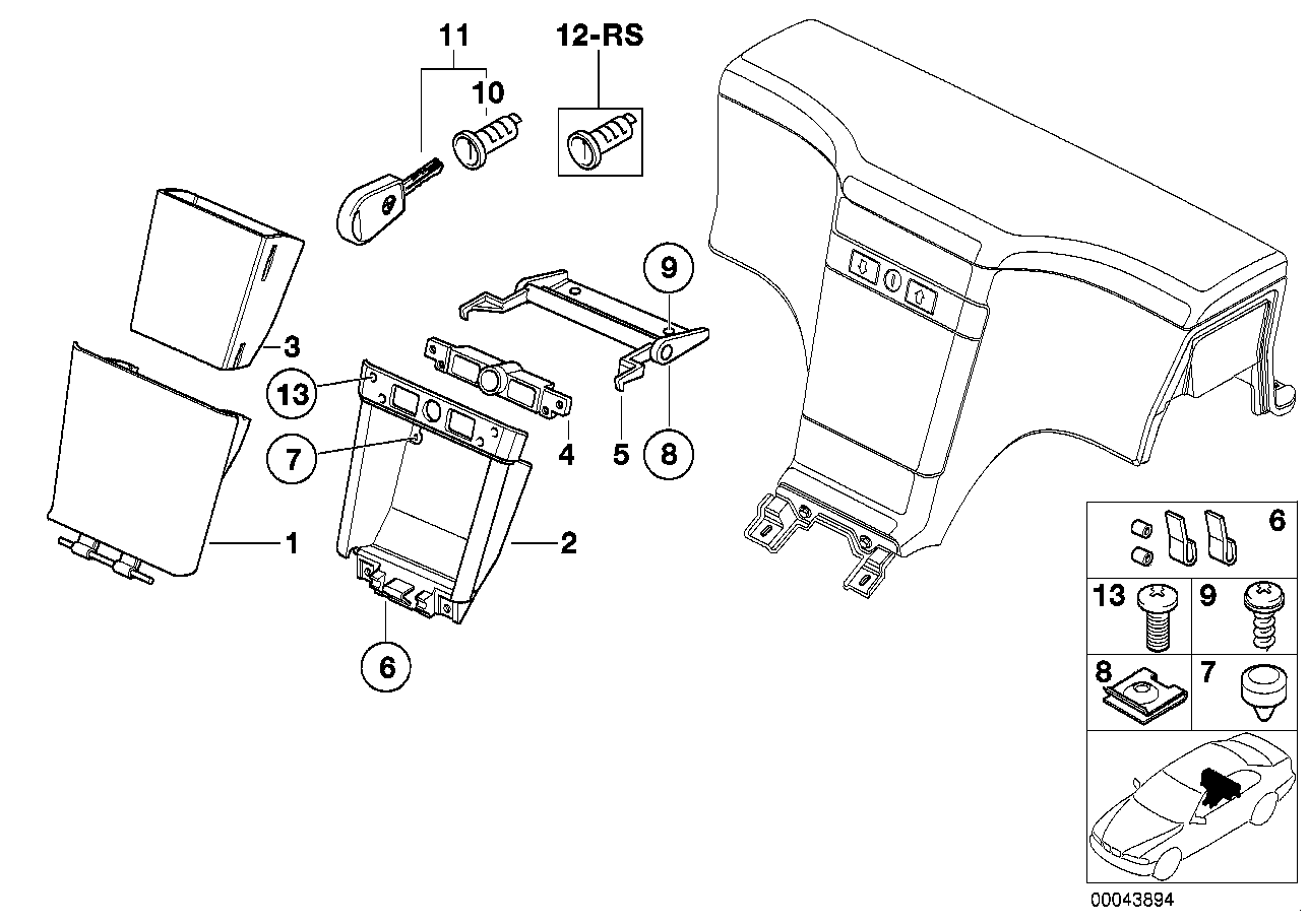 Genuine BMW 51168399078 E36 Diverse Small Parts F Hinged Compartment (Inc. Z3 2.0, Z3 M & Z3 1.8) | ML Performance EU EU Car Parts